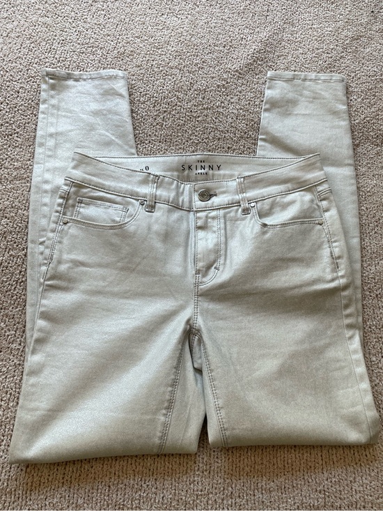 White House Black Market Denim - White House Black Market Metallic Skinny Ankle Jeans - Size 0